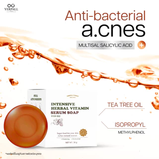 [ของแท้ ลดเยอะ ไลฟ์ลด50%] สบู่เซรั่มสด Yerpall มีQRสแกน Intensive Herbal Vitamin Serum Soap 30กรัม
