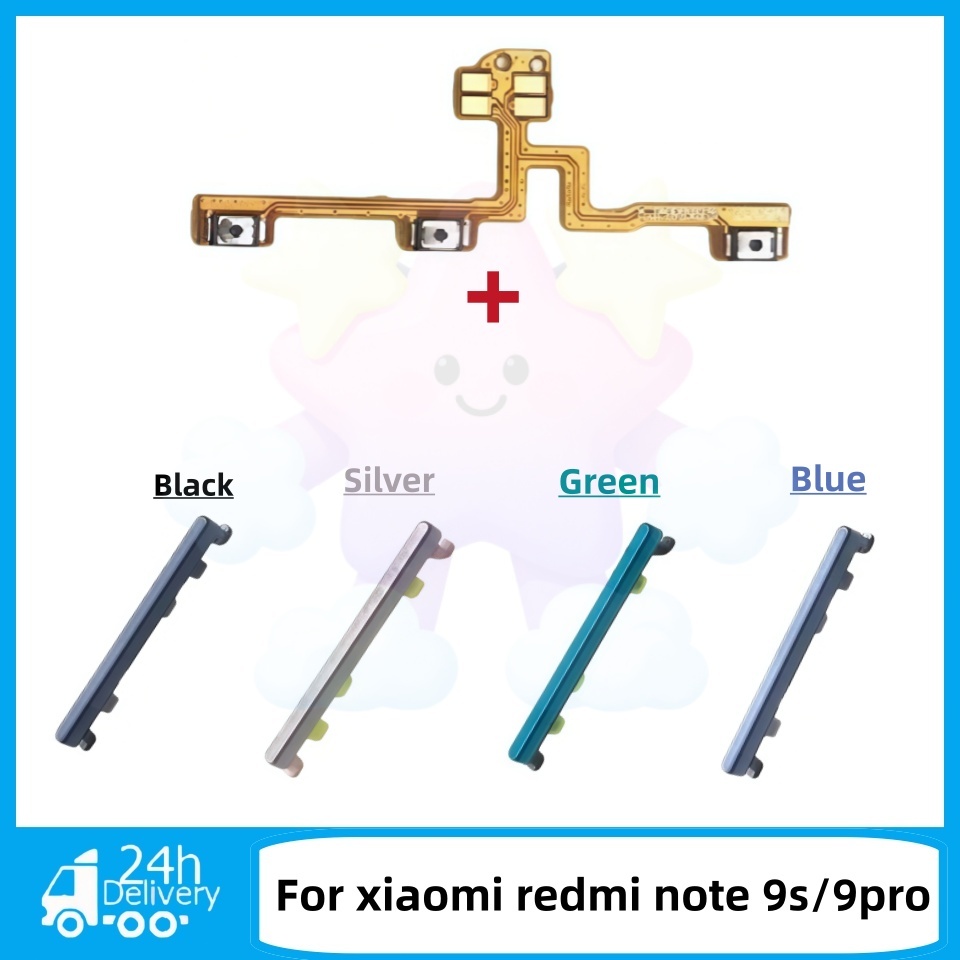 สําหรับ Xiaomi Redmi Note 9S / 9 Pro Power volume ปุ่มด้านข้าง Flex Cable Keys ปุ่มปิดระดับเสียงปุ่มขึ้นและลงด้านข้างอะไ