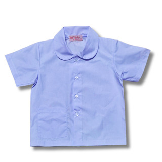 เสื้อนักเรียนประถม คอบัวกลม ผ่าตลอด ตรา YS by ย๊อกเซ้ง ผ้าโท…