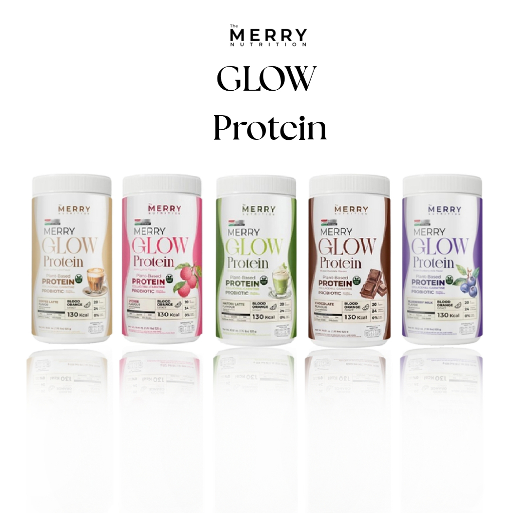 Glow Protein 525 กรัม โปรตีนจากพืช รสช็อกโกแลต (The Merry Glow Lean Protein Shake)