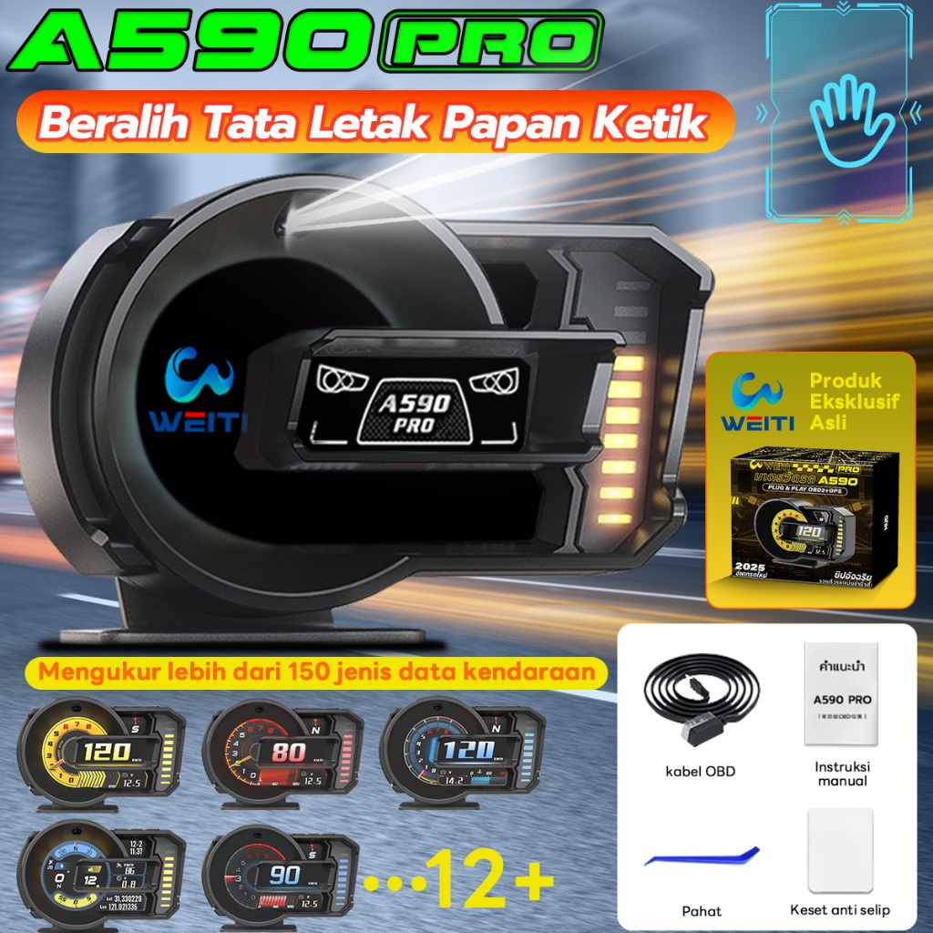 OBD2 AI A590 PRO+ สมาร์ทเกจ Smart Gauge Digital Meter/Display GPS+obd2 2 ใน 1 คู่มือภาษาไทย ลบรหัสข้