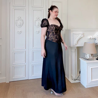 Lady M | monique elegance Top plussize เสื้อสาวอวบ ดีไซน์คอร์เซ็ทแขนพอง ให้ความเซ็กซี่และน่ารัก ใส่ออกงาน ปาร์ตี้เที่ยว