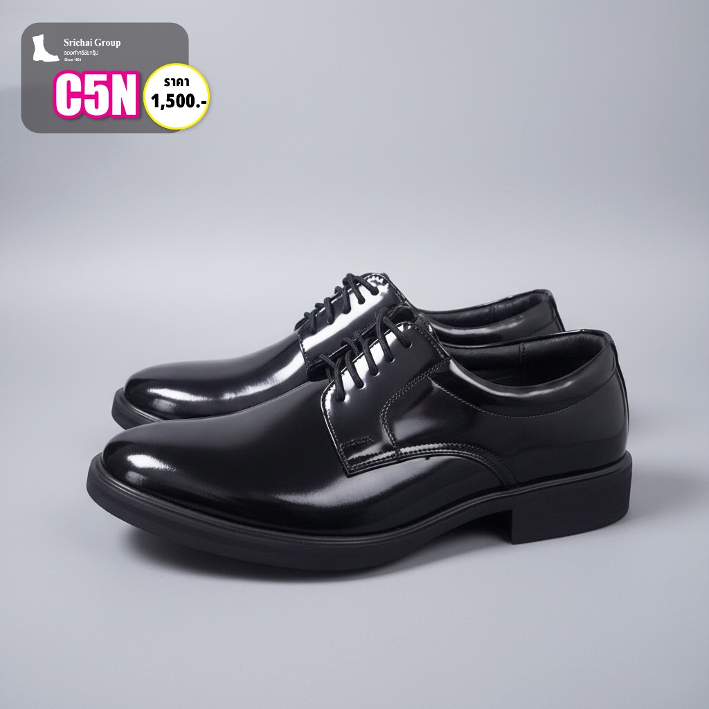 คัทชู รุ่น C5N หนังขัดมันซูเปอร์พรีเมี่ยม พื้นยาง by Srichaigroup