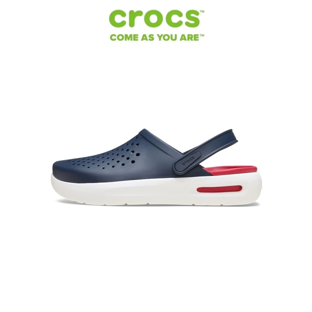 【FREE SHIP】Crocs InMotion Clog Navy Red Flat Sandals