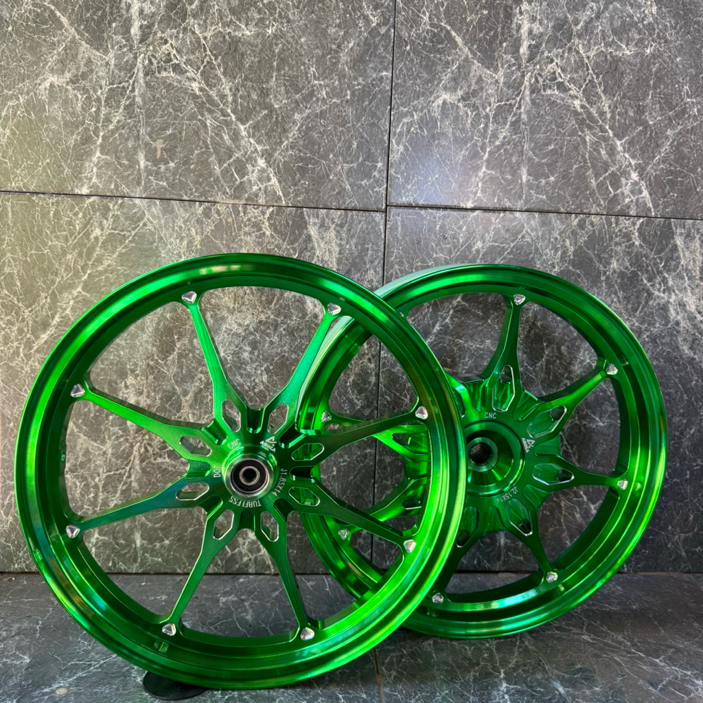 ชุดแม็ก CNC Click110,Scoopy-i,i-Con,Spacy-i,Zoomer-X,Moove,Air blade ขนาด 1.85/2.15*14 พร้อมยางเรเดียล(ไม่ต้องใช้ยางใน)n - รูปที่ 2