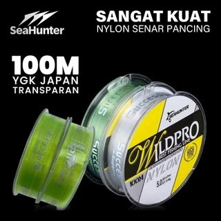 SeaHunter สายตกปลาไนลอน 100 เมตร  สายตกปลาแบบใส ป้องกันการม้วนงอ จมง่าย สีโปร่งใส