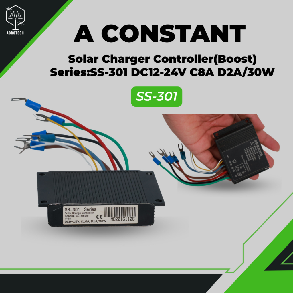 A CONSTANT	SS-301	Solar Charger Controller(Boost) Series:SS-301 DC12-24V C8A D2A/30W