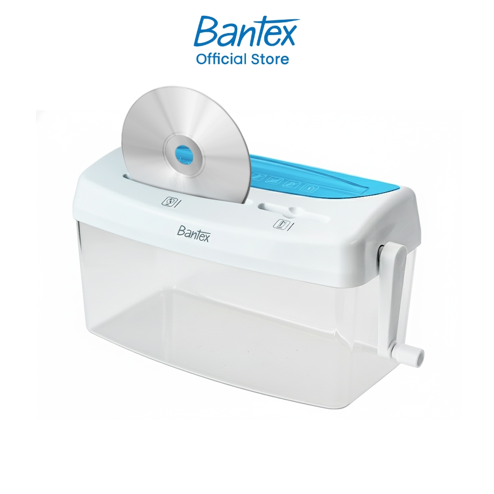 [แถมฟรี] Bantex เครื่องย่อยเอกสาร 4 ลิตร มือหมุน 3x23mm ย่อยCD บัตรแข็ง น้ำหนักเบา Paper shredder