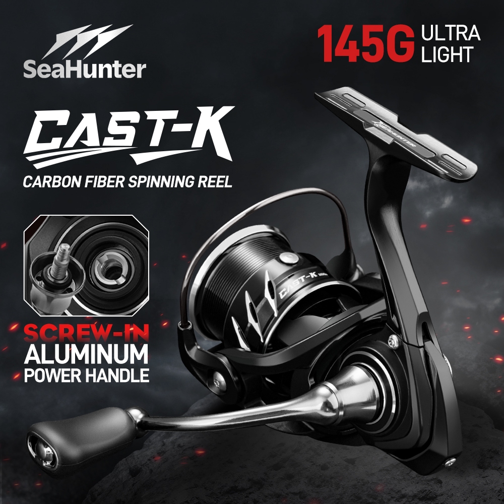 รอกSeahunter Cast King รอกตกปลาคาร์บอน  Ultralight Carbon 145g 5.2:1  7+1BB ลาก 6กก. รอกสปินนิ่ง