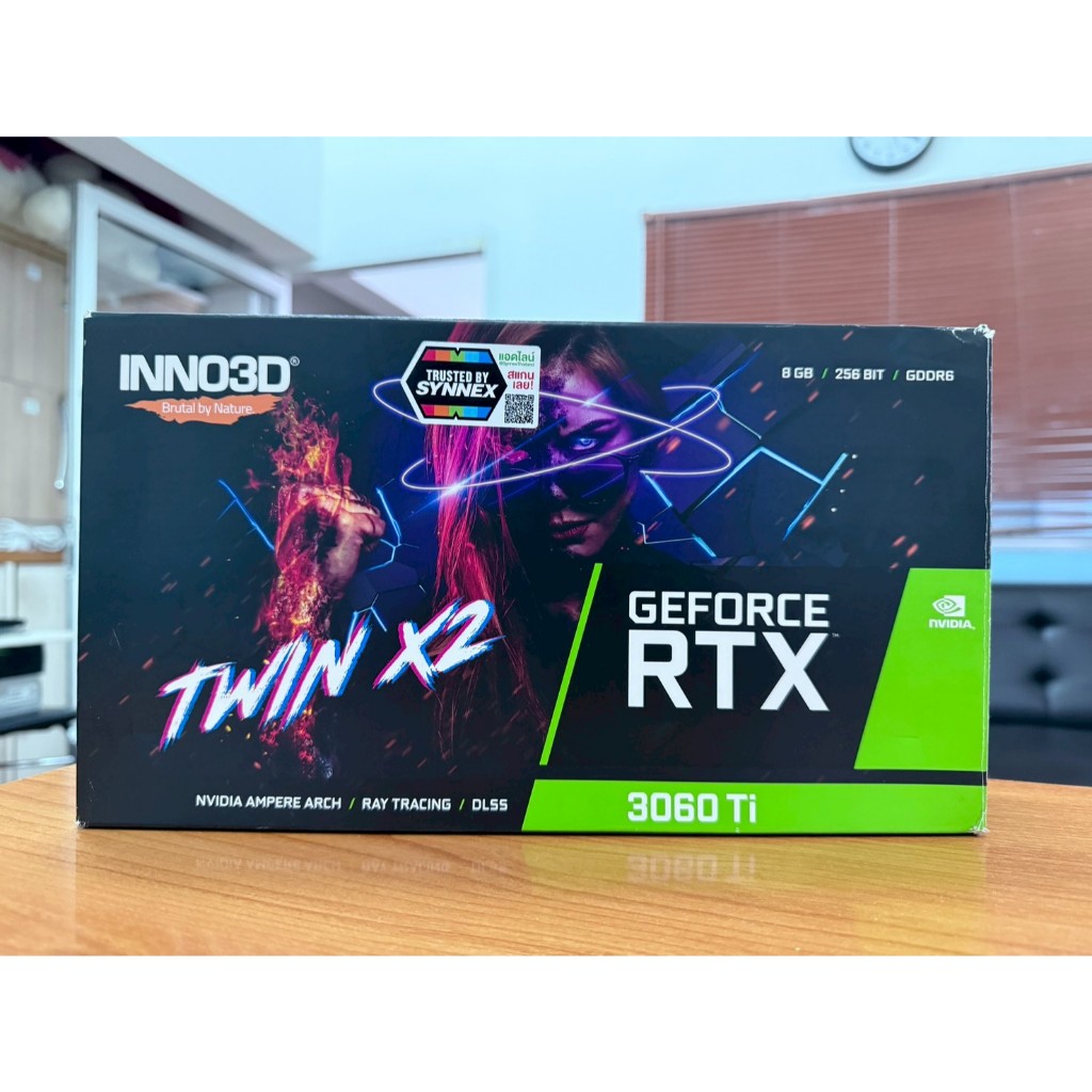 INNO3D RTX3060TI TWIN X2 8GB OC DDR6 สภาพมือ1 ใช้งานครั้งเดียว ครบกล่อง ประกัน JIB ยาว 11/2570