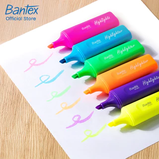 Bantex ปากกาไฮไลท์ 6สีใน1แพ็ค ปากกาเน้นข้อความ ปากกามาร์คเกอร์ เมจิกเน้นข้อความ ไฮไลท์ highlighter