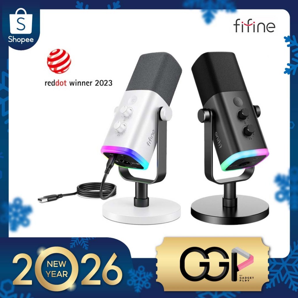 [กรุงเทพฯส่งด่วน] FIFINE AM8 USB/XLR DYNAMIC MICROPHONE พร้อมไฟ RGB สำหรับพอดแคสต์ สตรีม เกมเมอร์ เสียงคมชัด น้ำหนักเบา