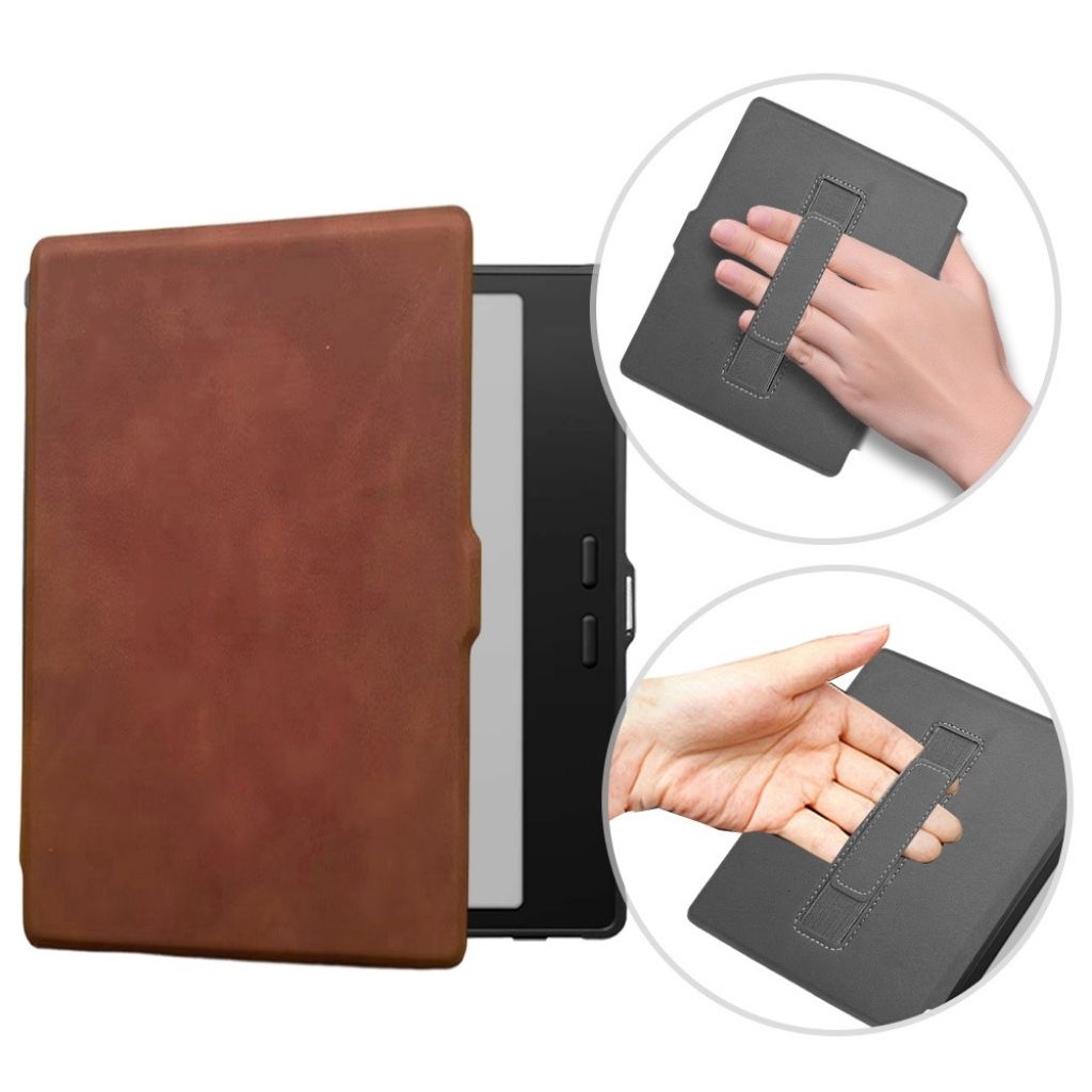 Boox Go7 Color (Gen 2) Go7 Page Leaf2 เคสปกหนังเทียม มีแถบรัดมือ auto wake/sleep