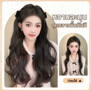 พร้อมส่ง!🇹🇭 ราคา/คูู่ กิ๊บโบว์สีดำหนีบผมพร้อมแฮร์พีช ผมลอน/ผมตรง กิ๊บแฮร์พีช ผมไหมเกรดคุณภาพพรีเมี่ยม เลียนแบบผมธรรมชาติ