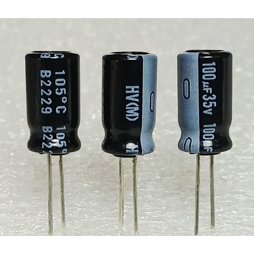Nichicon HV 100uf 35v 105° (ราคา10ตัว) capacitor ตัวเก็บประจุ คาปาซิเตอร์
