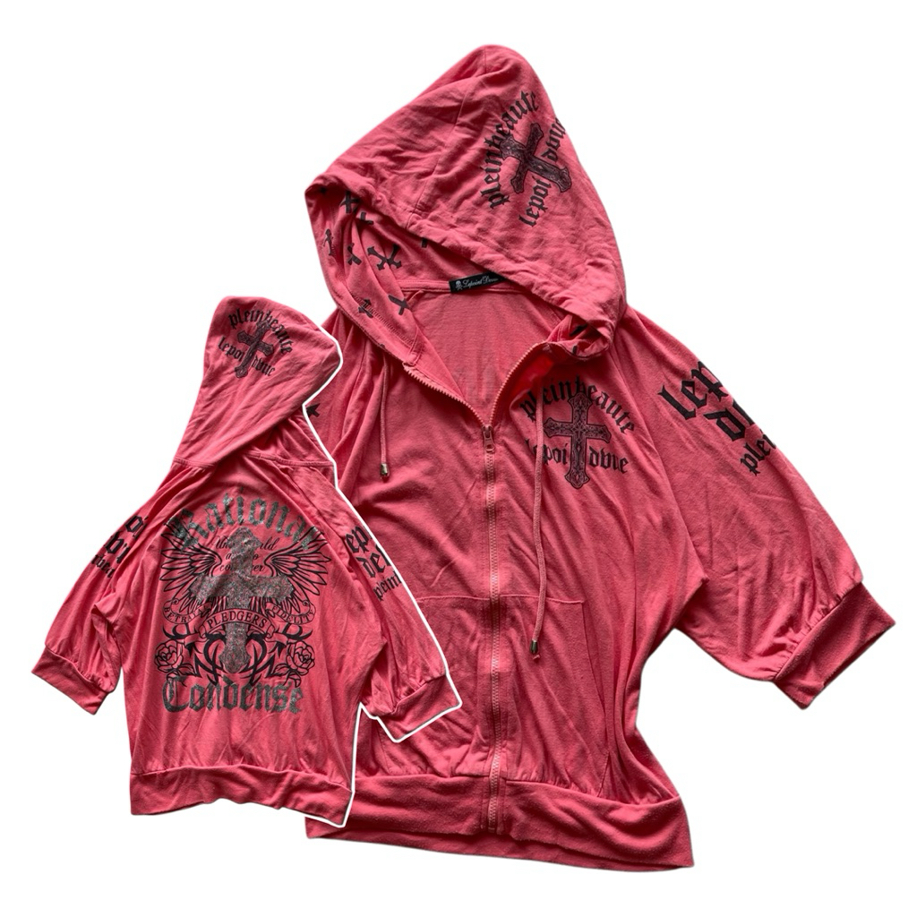 Cross graphic zip hoodie (มือสอง)