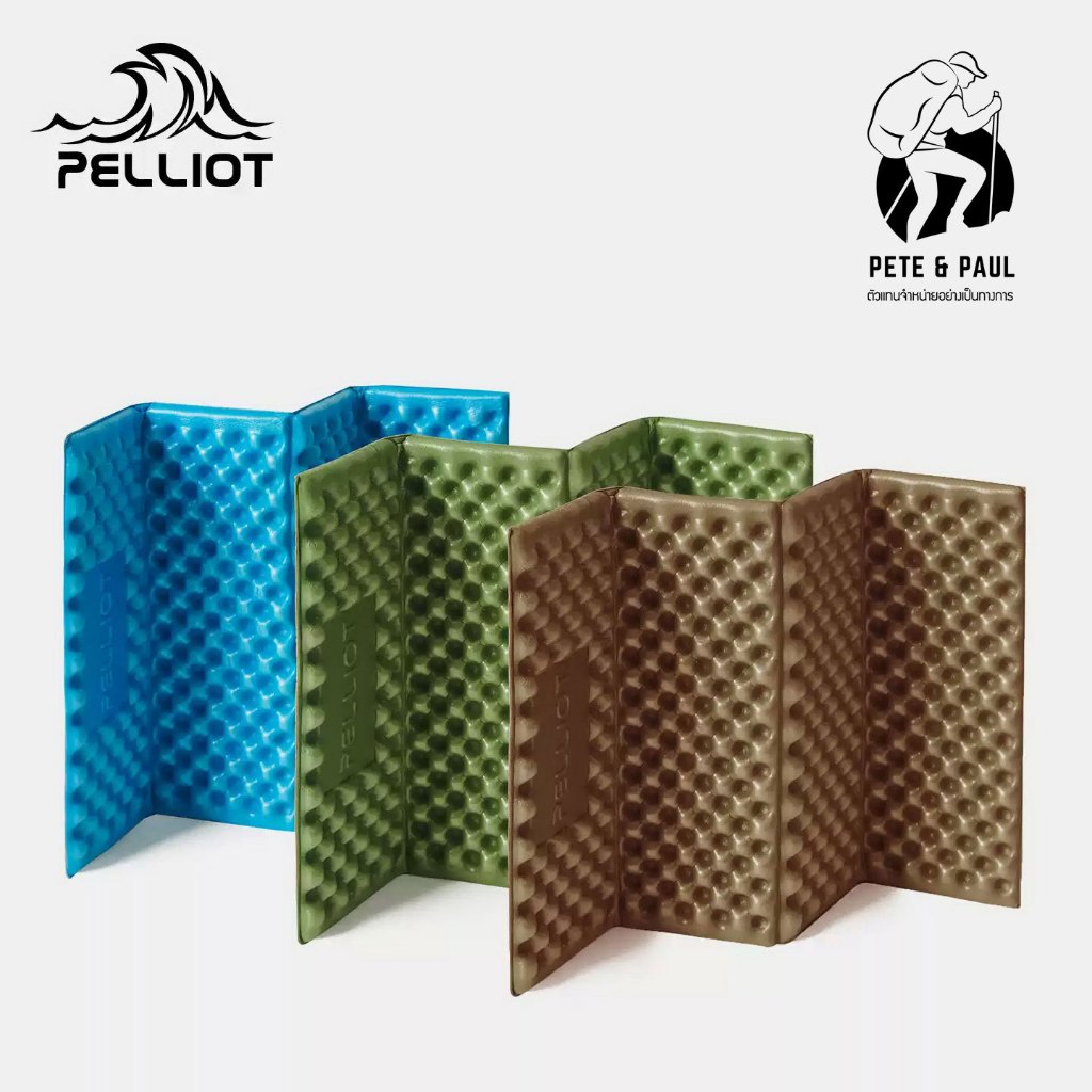 แผ่นรองนั่งเดินป่า Pelliot (50g) แบบพับได้ หนา 14mm บุฟอยล์กันชื้น กันความเย็น นุ่มสบาย