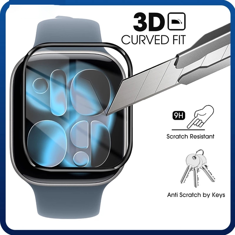 ฟิล์ม กระจกนิรภัย 3D ลงโค้ง A watch film iwatch Series 10 Ultra 9 8 ultra 7 6 SE /5 4 / 3 ฟิล์มสําหรับแอปเปิ้ลวอช