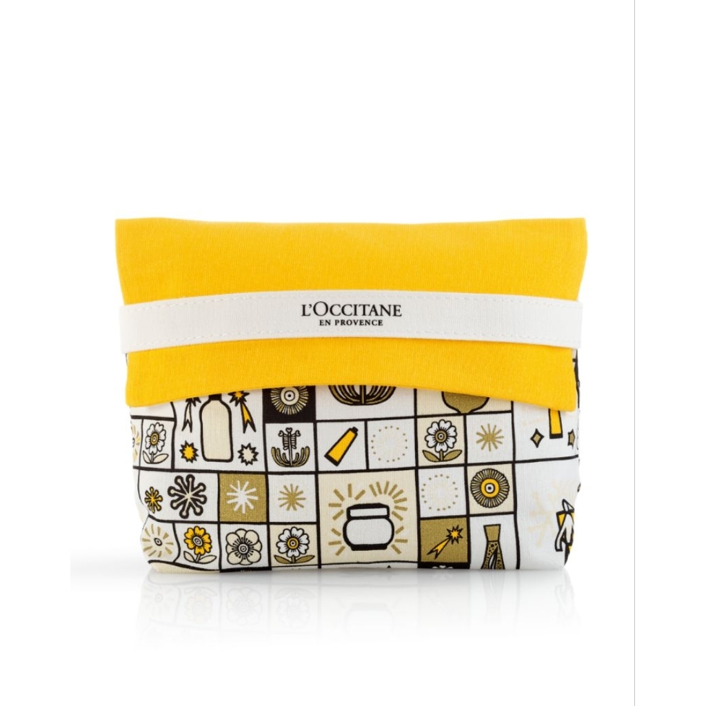 L’Occitane French Country Makeup Bag, Recycled Cotton Pouch NEW