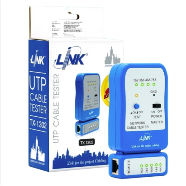 LINK TX-1302 UTP CABLE TESTER (NEW BLUE) (เครื่องมิอ TEST สาย UTP) รหัสเดิม US-8010
