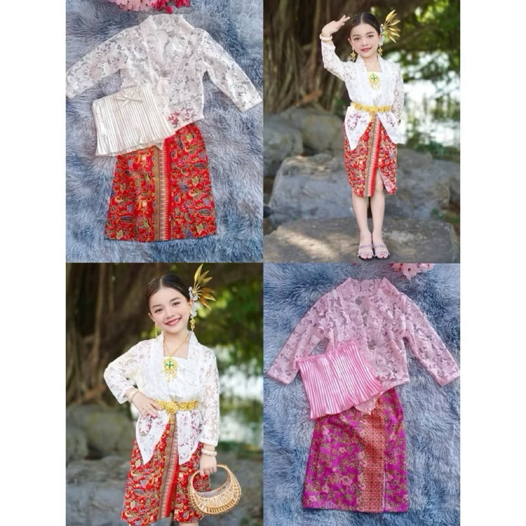 ชุดไทยเด็ก  2-14 ขวบ  ชุดเด็ก ชุดเด็กผู้หญิง ปาเต๊ะลูกไม้ ชุดภาคใต้ ✅พร้อมส่ง✅แฟชั่นเด็ก