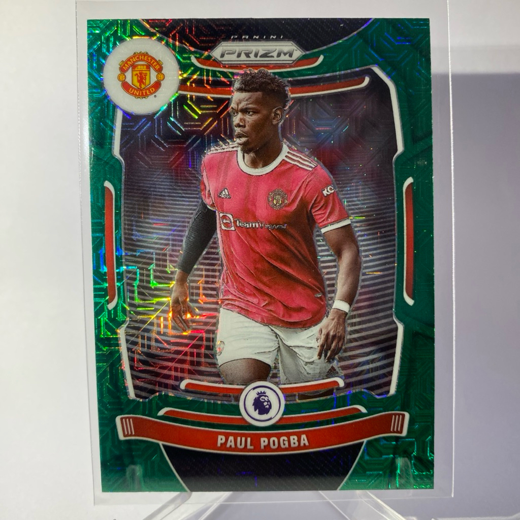 การ์ดนักฟุตบอล PAUL POGBA, (PRIZM), MANCHESTER UNITED, PANINI PRIZM 2021, (green mojo)
