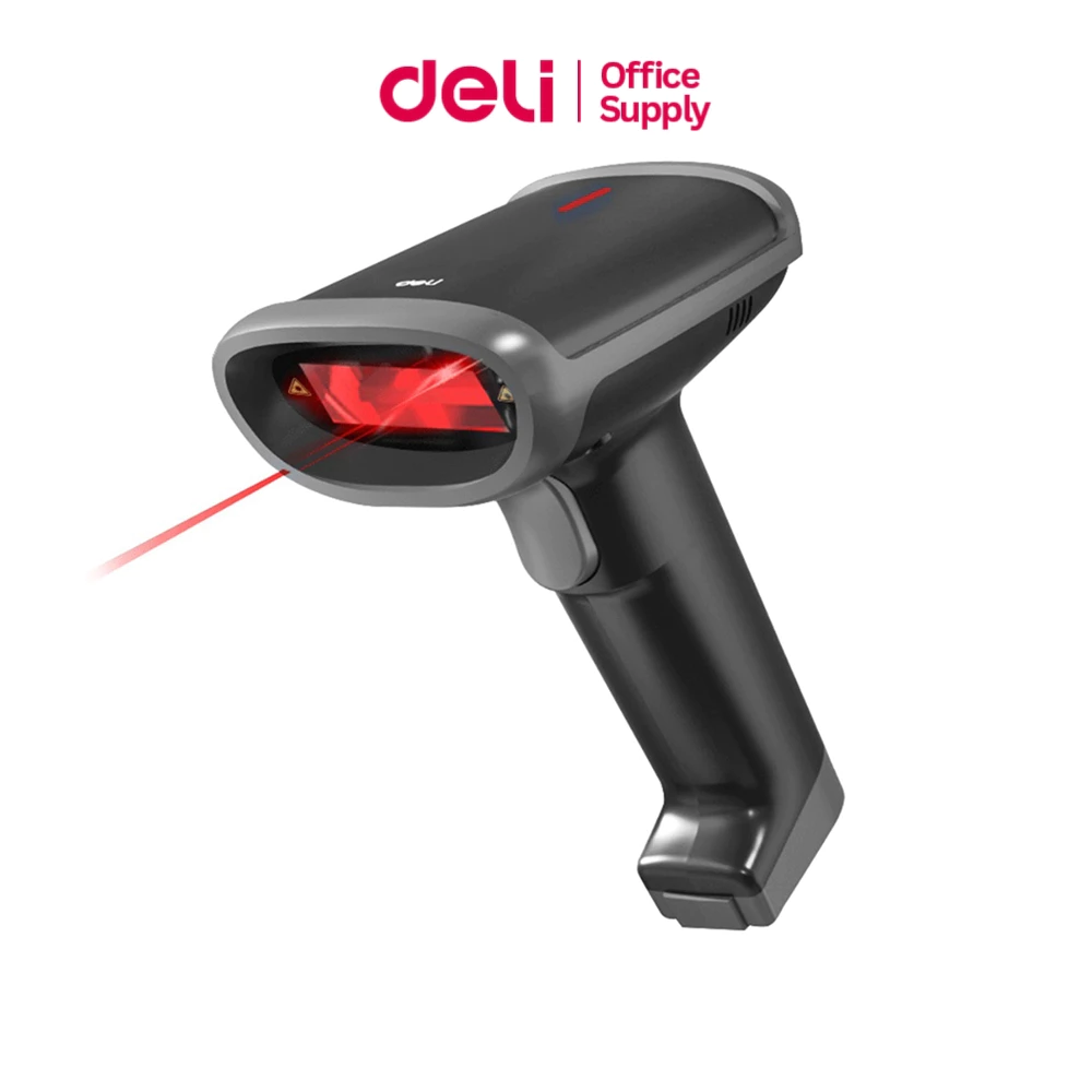 Deli เครื่องอ่านบาร์โค้ด เครื่องสแกนบาร์โค้ด 1D 2D QR code ไร้สาย/มีสาย ใช้งานง่าย Barcode Scanner