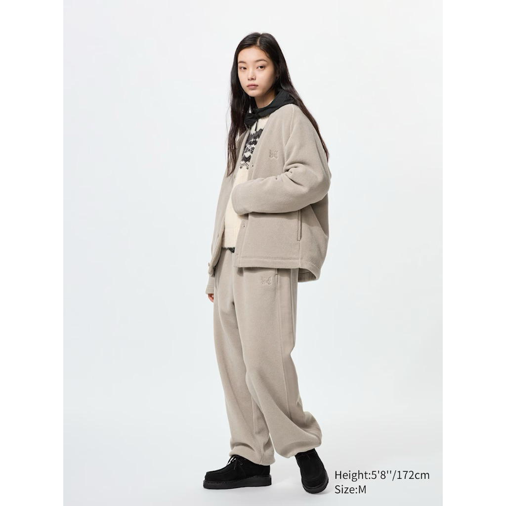 พร้อมส่ง UNIQLO and NEEDLES กางเกงขายาว สีเบจ Size S แท้💯