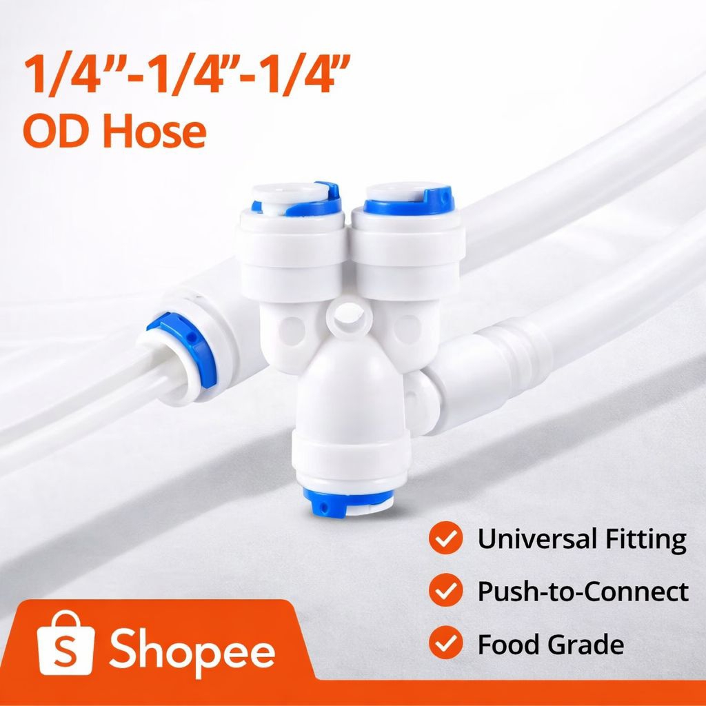 ข้อต่อ 3 ทาง ตัว Y 222 หุน 2-2-2 หุน 1/4"-1/4"-1/4" 6.5-6.5-6.5 mm ข้อต่อตัว Y เข้า 1 ออก 2 1/4'' 2 