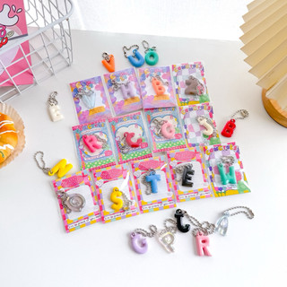 พวงกุญแจตัวอักษรคละสี+การ์ด ของขวัญปัจฉิม ของขวัญให้เพื่อน Giveaway ของDIY