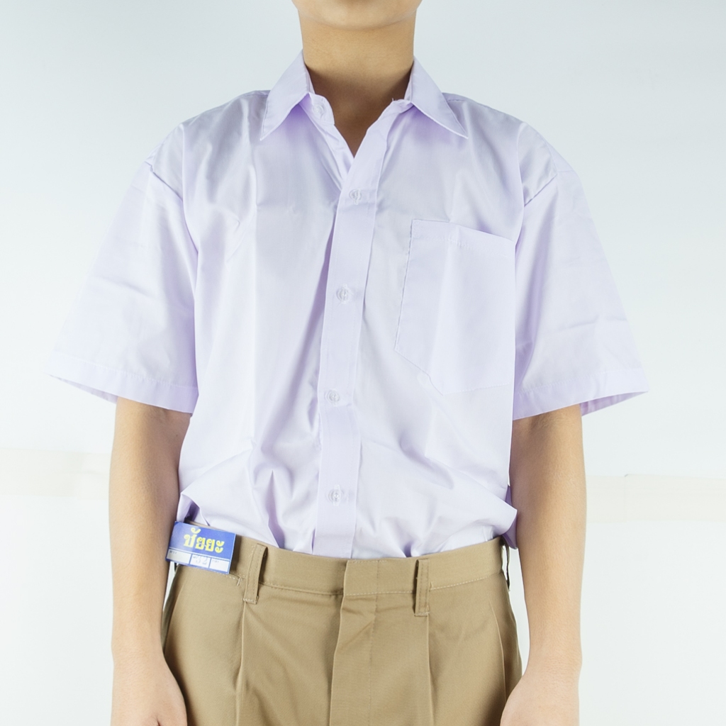 เสื้อนักเรียนเชิ้ตชาย ตราชัยยะ งานไทย จากโรงงานที่บุรีรัมย์ คุณภาพดี  [ไซส์เล็กกว่าสมอน่ะ]