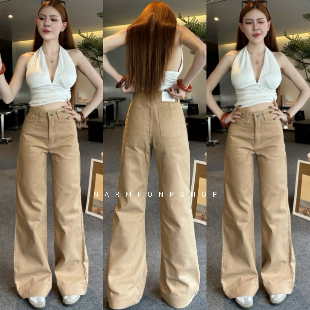 YCC9884 : กางเกงยีนส์ขากระบอก ผ้าไม่ยืด (S-3XL)