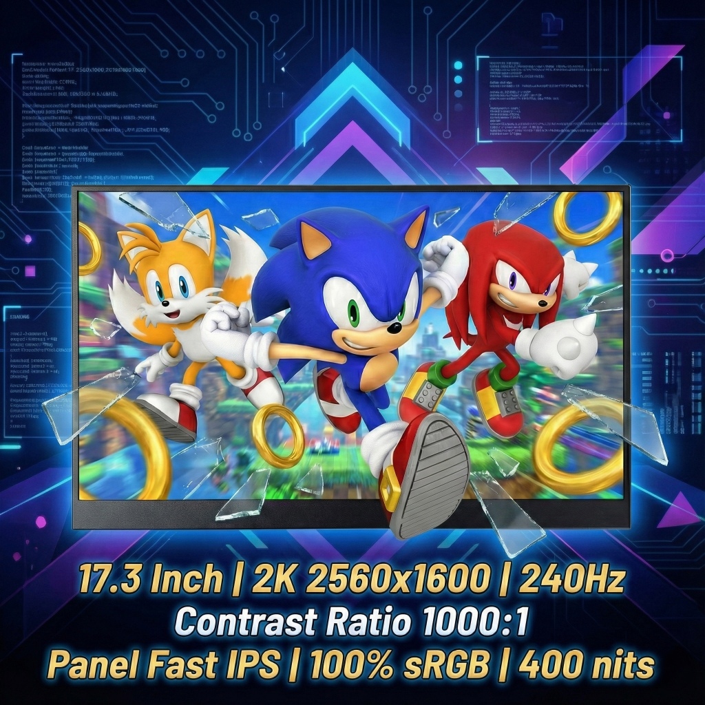 จอพกพา 17.3 นิ้ว 2K 240Hz Fast IPS (100% sRGB) | จอเกมมิ่งพกพา ภาพสวย ไหลลื่น | by LK-SHOP