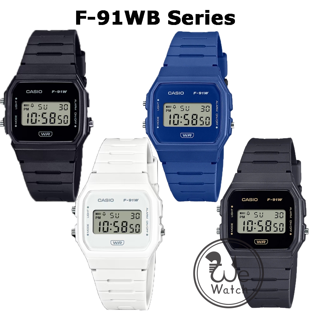 !!ประกัน1ปีและกล่อง CMG!! CASIO รุ่น F91WB นาฬิกาผู้ชาย นาฬิกาผู้หญิง สายเรซิ่น F91 F-91 F-91WB