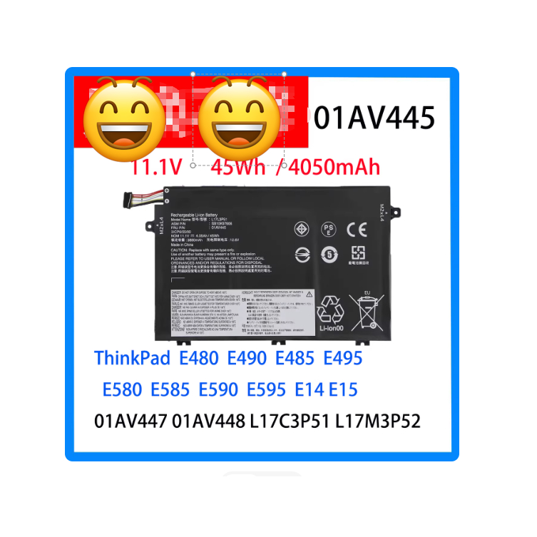 01AV445 แบตเตอรี่สำหรับ ThinkPad E480 E480 E485 E485 E14 E15 E490 R480 R580  01AV445