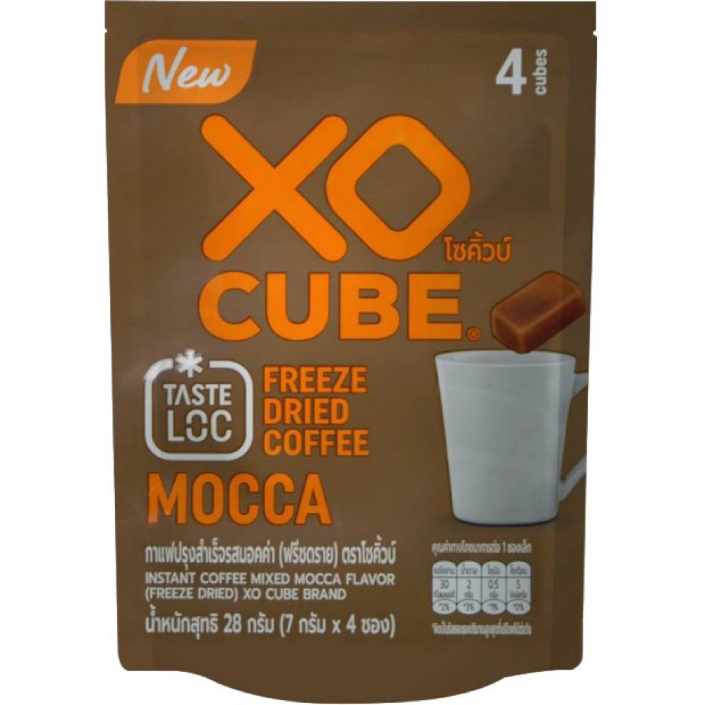 Xo Cube มอคค่า กาแฟสำเร็จรูปฟรีชดราย (4ซอง) 28g