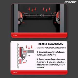 อัพเกรดANGTOP บาร์ติดผนัง บาร์โหน ที่ดึงข้อ ออกกําลัง การรองรับคู่ รับน้ำหนัก500kg บาโหน pull up bar