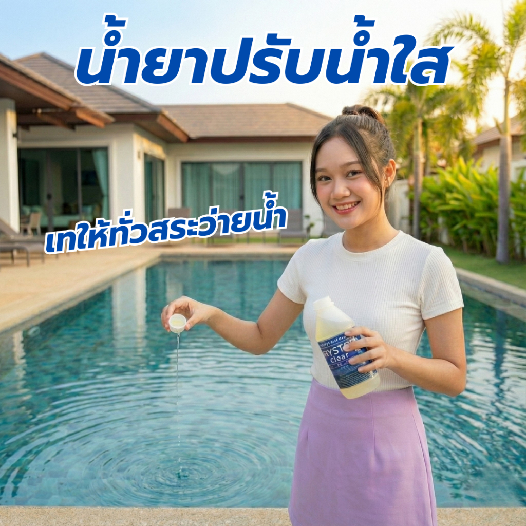 น้ำยาปรับน้ำใส สำหรับสระว่ายน้ำ 1000 ML ช่วยปรับน้ำใส สำหรับสระว่ายน้ำ - รูปที่ 3
