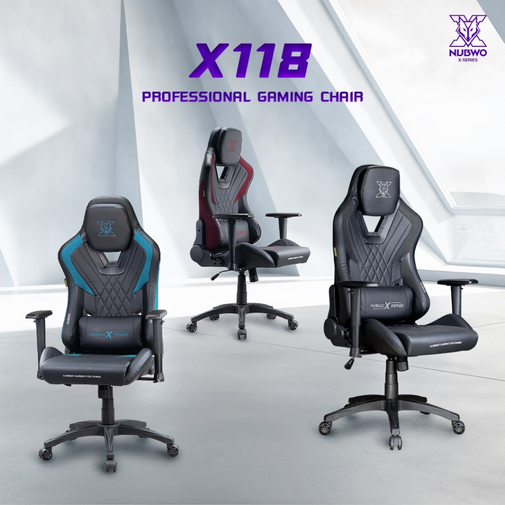 NUBWO เก้าอี้เล่นเกม Gaming Chair ดีไซน์เท่ มีหลายสี ปรับเอนได้180 องศา ที่นั่งใหญ่ รุ่น X118 ประกัน2ปี