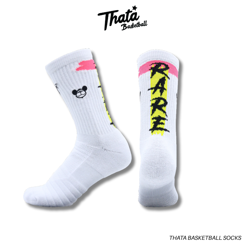 THATA Basketball Open White ถุงเท้าบาสเกตบอล THATA x RARE รุ่นแข่งขัน