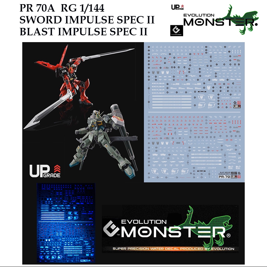[MONSTER ] PR70A RG 1/144 SWORD IMPULSE SPEC II /  BLAST IMPULSE SPEC II [ 2 IN 1 ]WATER  DECAL  [FL