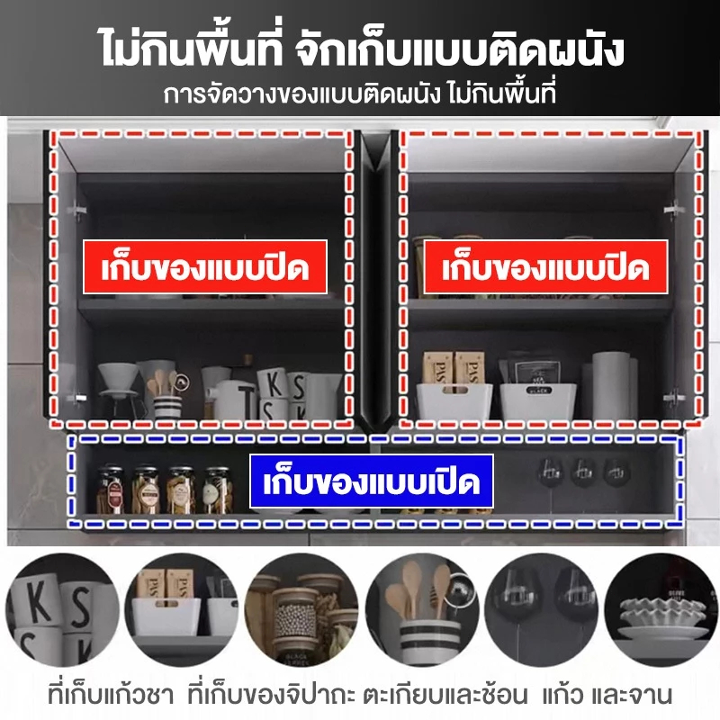 ✨ตู้แขวน✨Ark ตู้เก็บของ แผงอลูมิเนียมอัลลอยด อเนกประสงค์ หลายชั้น เพิ่มพื้นที่จัดเก็บได้มากยิ่งขึ้ Wall-mounted cabinets ราคา ถูกที่สุด ดีลบีเคเค แกลเลอรีภาพที่ 5