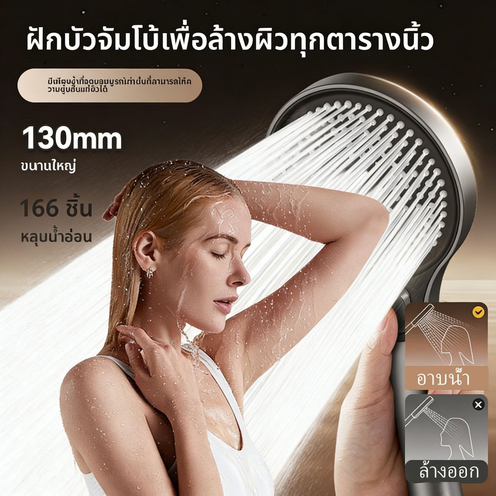 💥3ระดับ💥 หัวฝักบัวขนาดใหญ่ ฝักบัวแรงดันสูง ฝักบัวอนามัย หุ้นไทยพร้อม💥ราคาถูกที่สุด