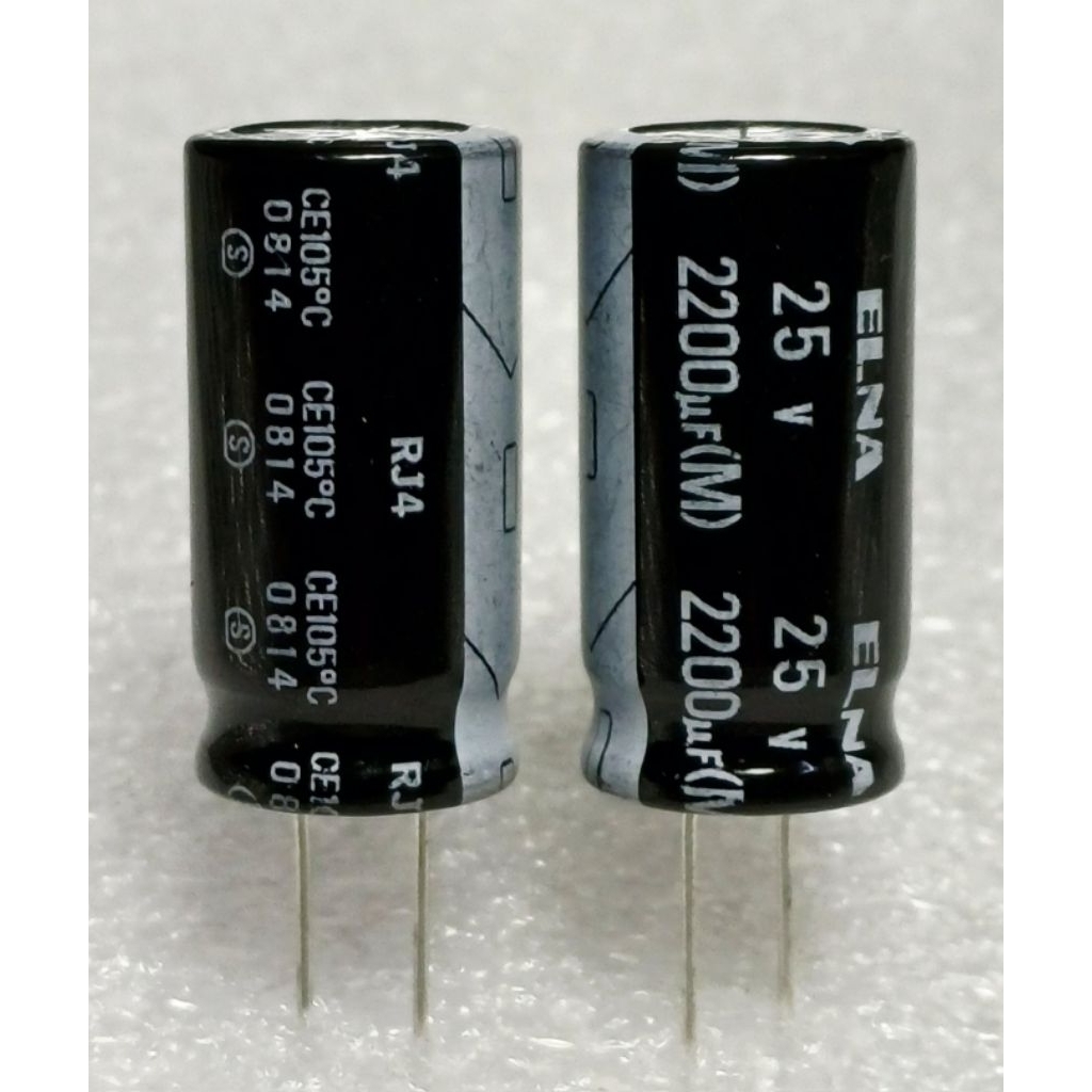Elna RJ4  2200uf 25v capacitor ตัวเก็บประจุ คาปาซิเตอร์