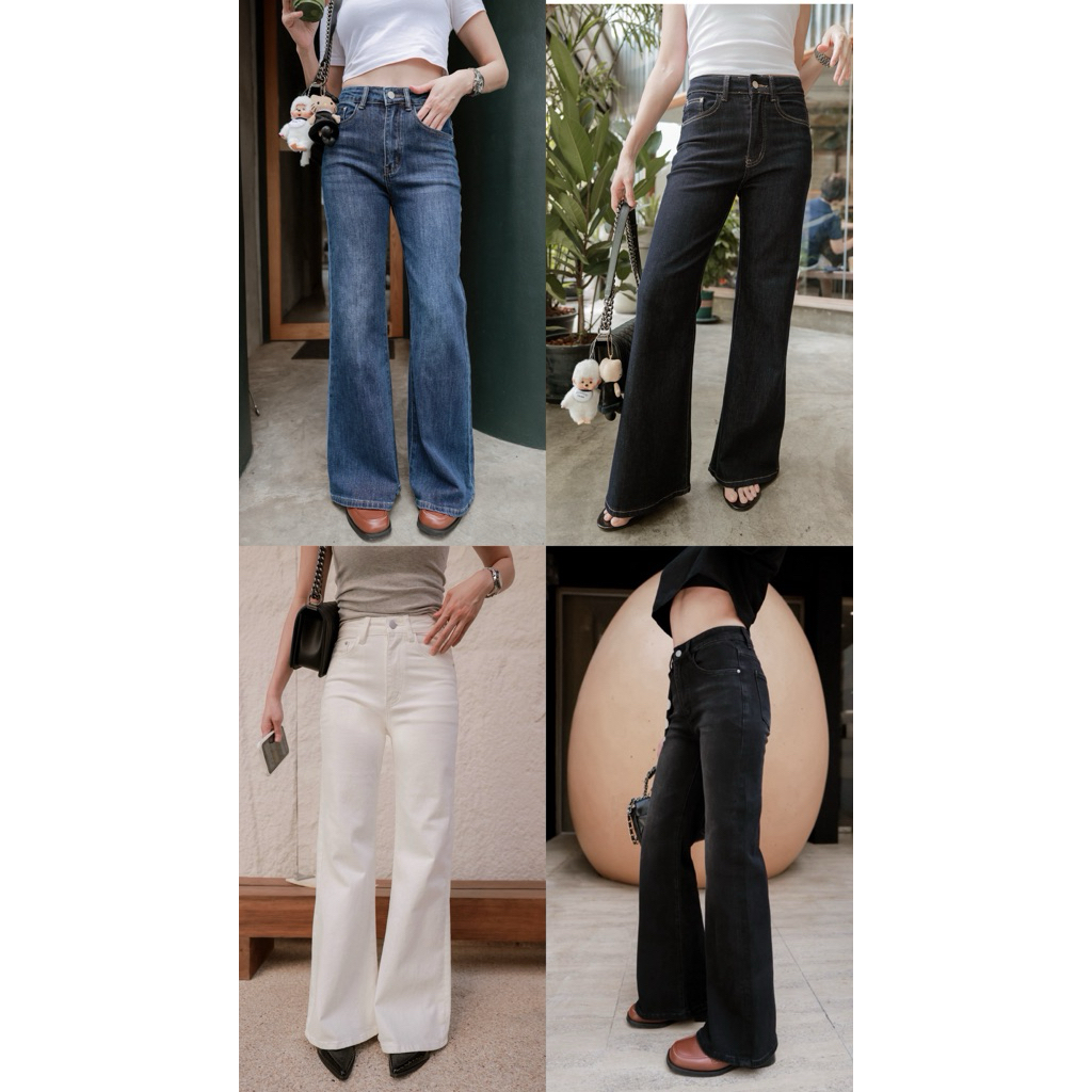 (พร้อมส่ง) Bootcut Jeans กางเกงยีนส์ขาม้าเล็กรุ่น 61526 TAG FSY 🇰🇷