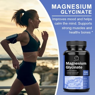 Magnesium Glycinate 200mg 120pc ；Vitamin D ；Vitamin B6 บรรเทาอาการปวดขา คุณภาพการนอนหลับ สุขภาพหัวใจ✨