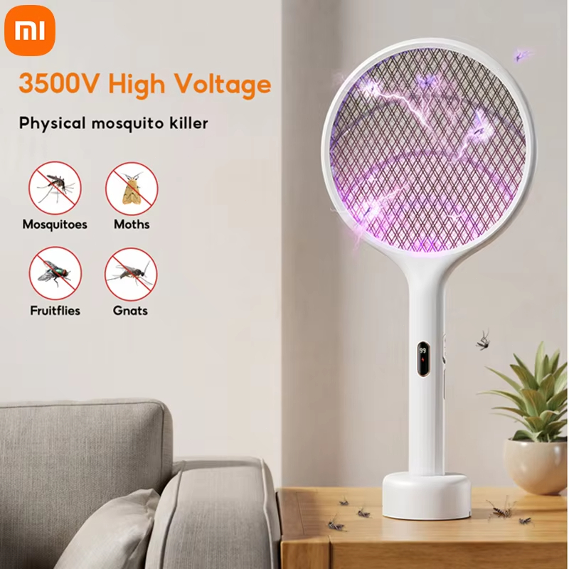 Xiaomi Qualitell ไม้ช็อตยุงไฟฟ้า 2 in1 Electric Mosquito Swatter แบบติดผนังได้ มีขาตั้งฐาน ที่ดักยุงไม้ตียุงไฟฟ้า