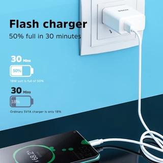 KIVEE ชุดชาร์จ 18W Micro USB สำหรับโทรศัพท์ Android หัวชาร์จ+สายชาร์จ