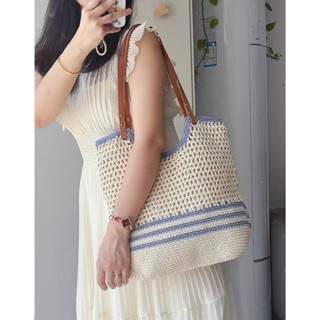 กระเป๋าถัก สายหนัง มีซับใน ทรงสวยใช้ง่าย งานถักระเอียด มี 3 …