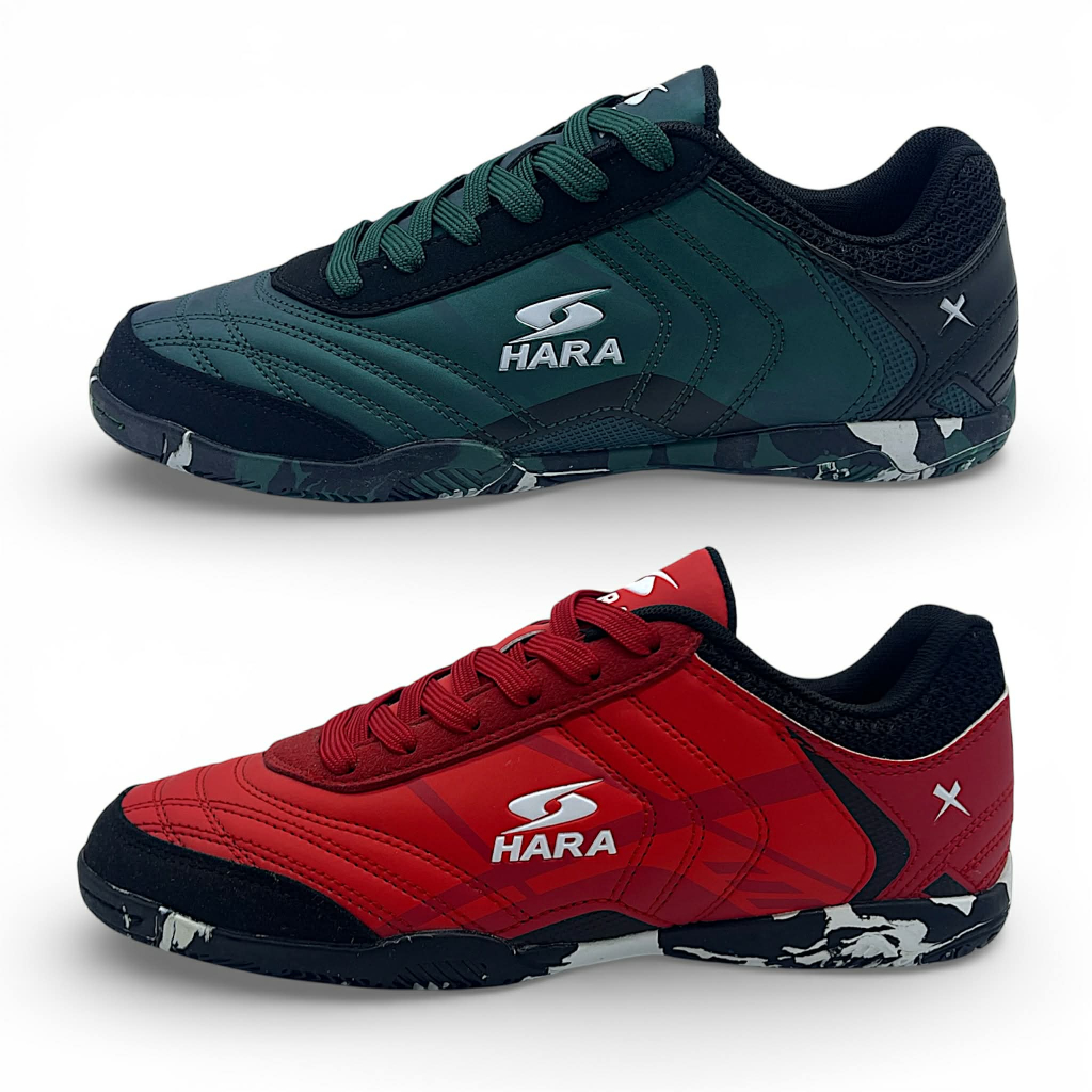 HARA Sports รองเท้าฟุตซอล รุ่น Futsal-X รองเท้าฟุตซอล FS28 สีแดง/เขียว